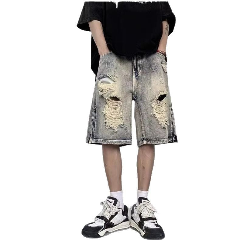 Tattered Denim Shorts