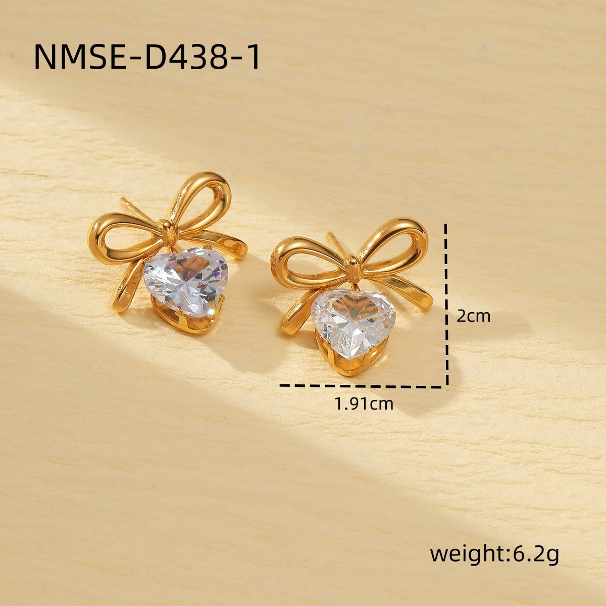 18K Gold-Plated Stainless Steel Bow Earrings – Fashion OL Style