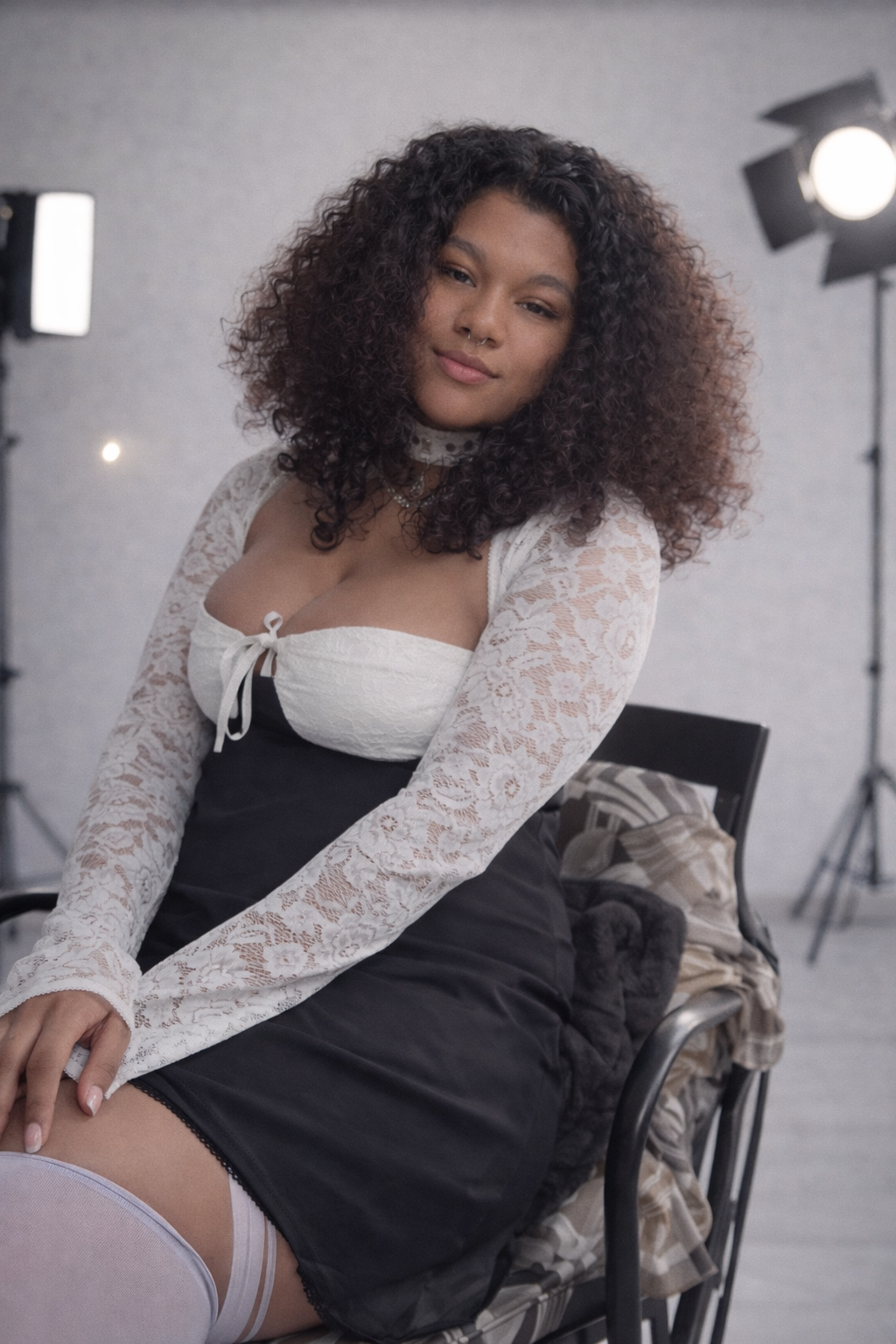 Lace Long Sleeve Mini Dress