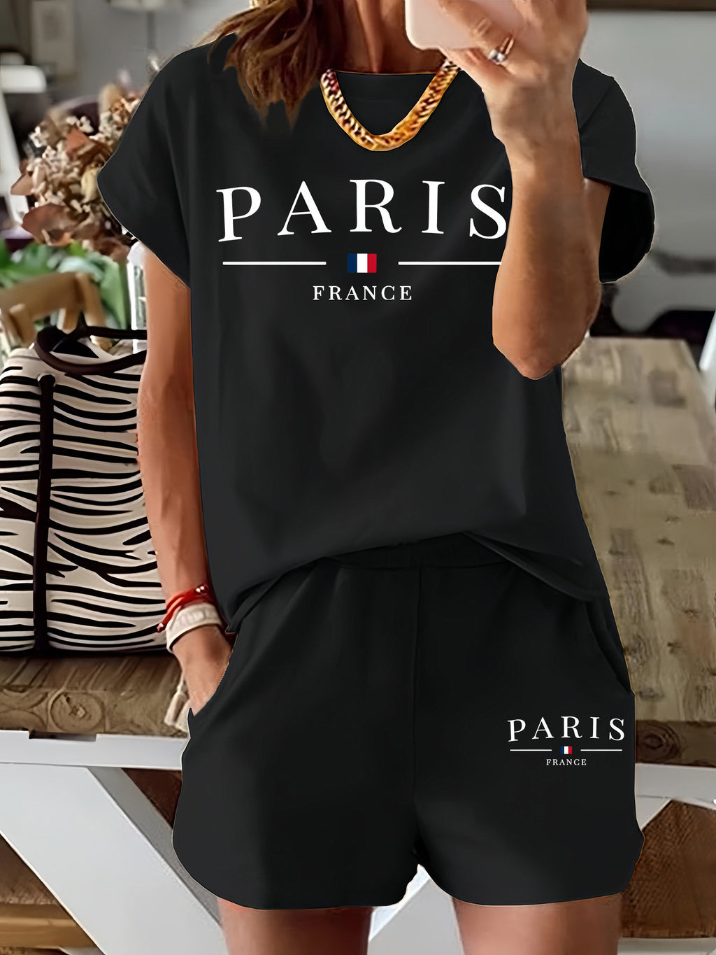 Paris Women’s Casual Quarter-Sleeve Top