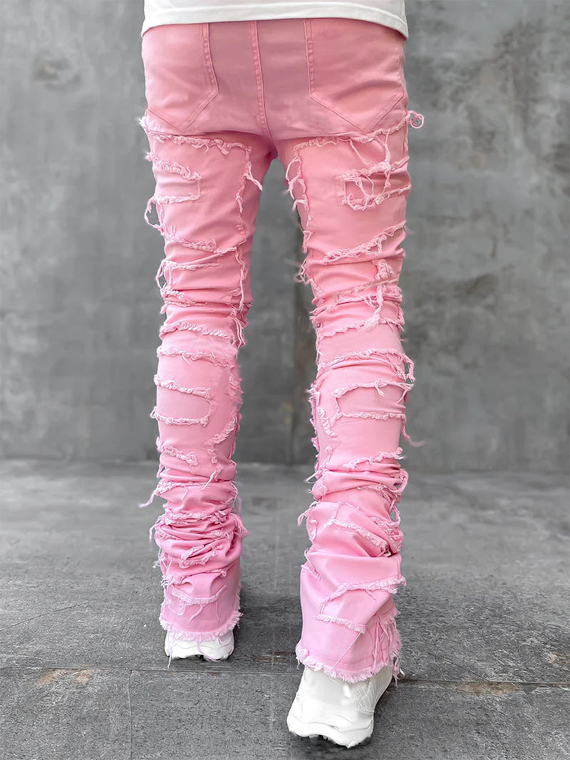 Ins Fringes Stacked Jeans \