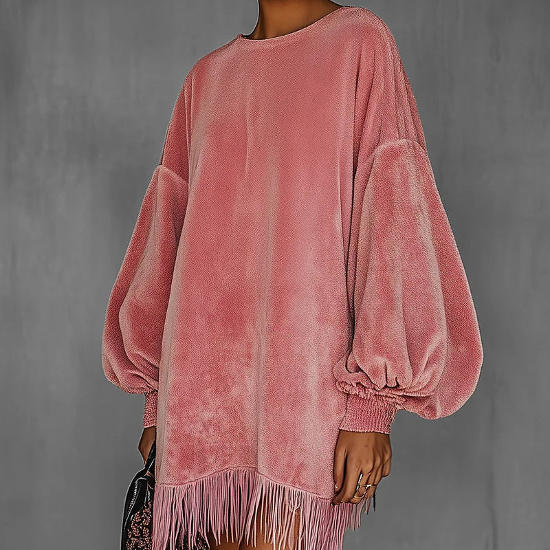 \Fringe Hem Mini Dress