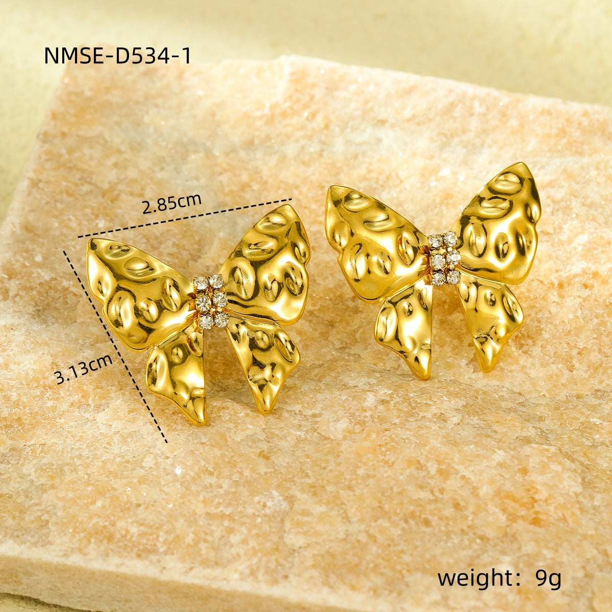 18K Gold-Plated Stainless Steel Bow Earrings – Fashion OL Style