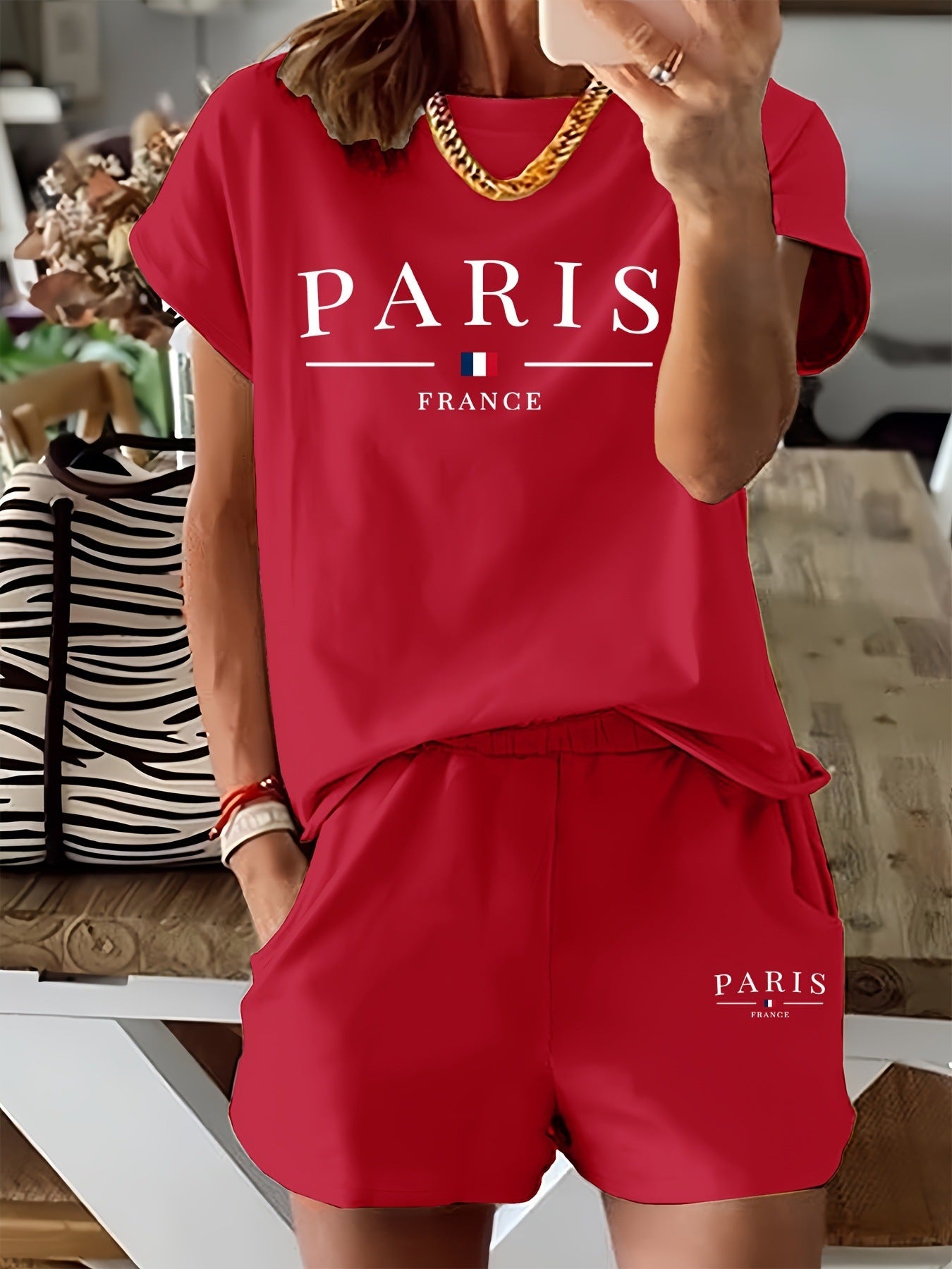 Paris Women’s Casual Quarter-Sleeve Top
