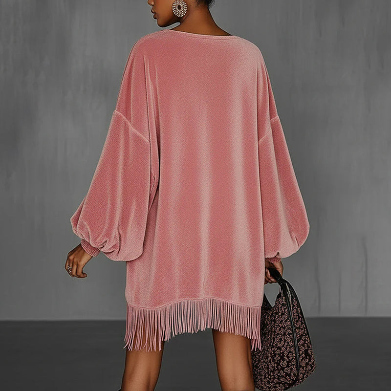 \Fringe Hem Mini Dress