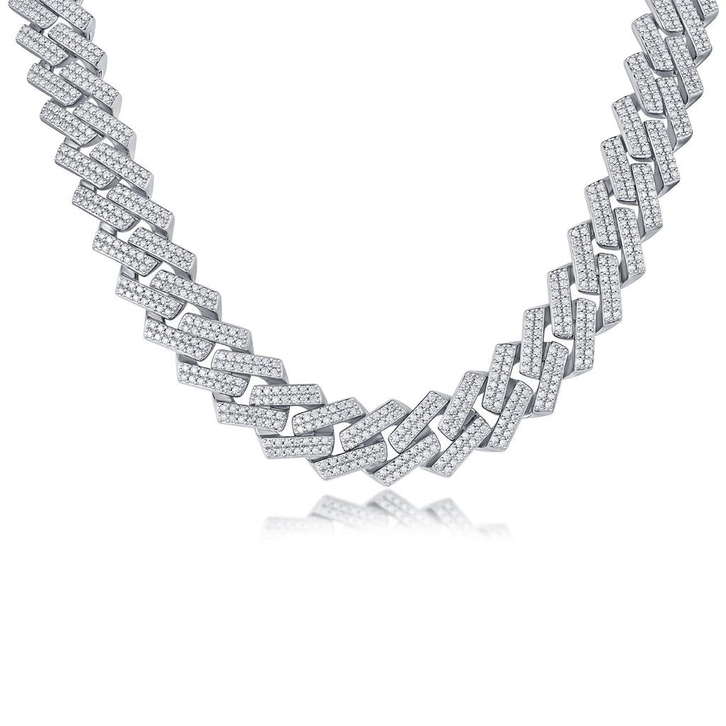 3ct Brilliant VVS1 Moissanite Pendant on Sterling Silver Chain