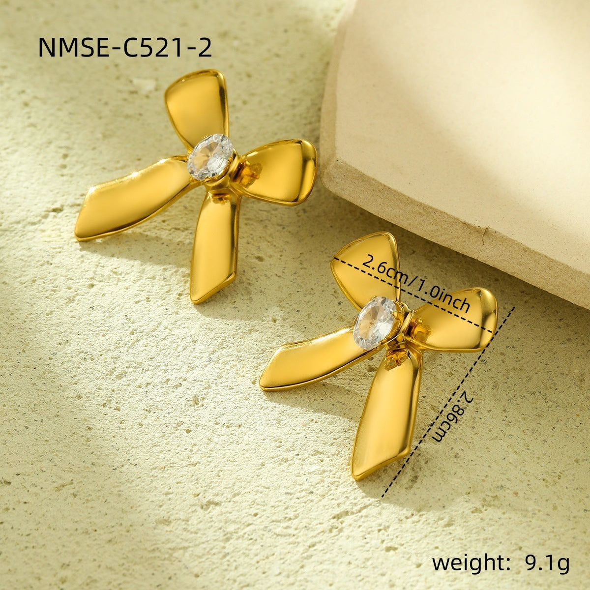 18K Gold-Plated Stainless Steel Bow Earrings – Fashion OL Style