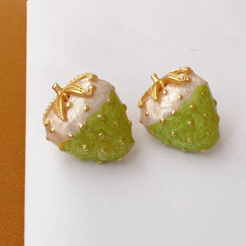 Pastel Strawberry Fruit Earrings – Pastoral Style